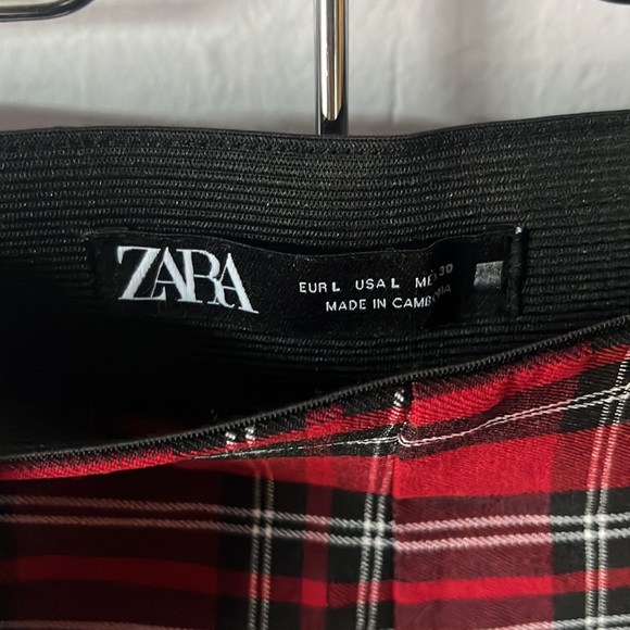 Zara red plaid leggings size large - Picture 3 of 5